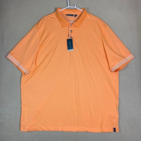 Perry Ellis Icon Polo Shirt Mens 3XLT Tangerine Short Sleeve - Picture 1 of 12